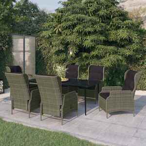 Imagine vidaXL Set mobilier de grădină, 7 piese, maro