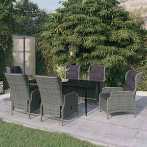 Imagine vidaXL Set de mobilier pentru grădină, 7 piese, gri deschis
