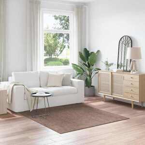 Imagine vidaXL Covor Shaggy Antiderapant Maro 160 x 160 cm PP