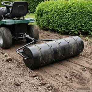 Imagine vidaXL Rola de gazon cu aerator și cleme Ø 30 x 90 cm Oțel