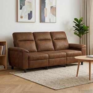Imagine vidaXL Canapea Maro 214 x 90 x 95 cm Piele Suedată Sintetică
