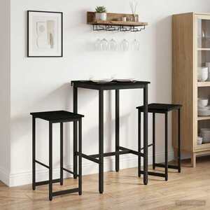 Imagine vidaXL Scaun de bar 2 buc. Stejar Negru 40 x 32 x 74 cm Lemn prelucrat