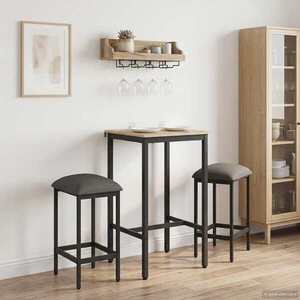 Imagine vidaXL Scaun de bar 2 buc. Gri deschis 40 x 32 x 64 cm Lemn prelucrat