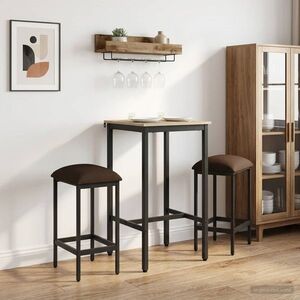 Imagine vidaXL Scaun de bar 2 buc. Gri taupe 40 x 32 x 64 cm Lemn prelucrat