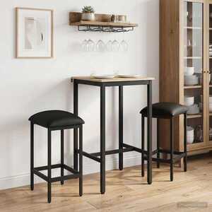 Imagine vidaXL Scaun de bar 2 buc. Negru 40 x 32 x 64 cm Lemn prelucrat