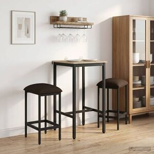 Imagine vidaXL Scaun de bar 2 buc. Gri taupe 40 x 32 x 74 cm Lemn prelucrat