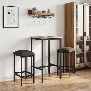 Imagine vidaXL Scaun de bar 2 buc. Gri închis 40 x 32 x 74 cm Lemn prelucrat