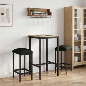 Imagine vidaXL Scaun de bar 2 buc. Negru 40 x 32 x 74 cm Lemn prelucrat