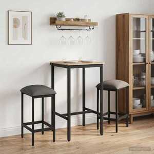 Imagine vidaXL Scaun de bar 2 buc. Gri deschis 40 x 32 x 74 cm Lemn prelucrat