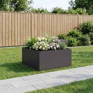 Imagine vidaXL Vază pentru Grădină Negru 80 x 80 x 40 cm Oțel laminat la rece