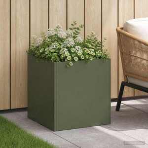 Imagine vidaXL Vază pentru Grădină Verde măsliniu 20 x 20 x 20 cm
