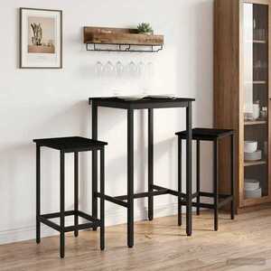 Imagine vidaXL Masă de bar 52 x 52 x 110 cm Lemn prelucrat Stejar Negru