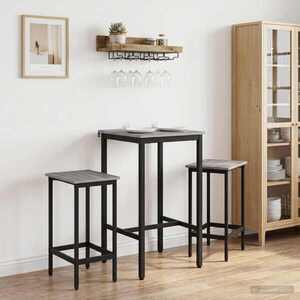 Imagine vidaXL Masă de bar 52 x 52 x 90 cm Lemn prelucrat Sonoma gri