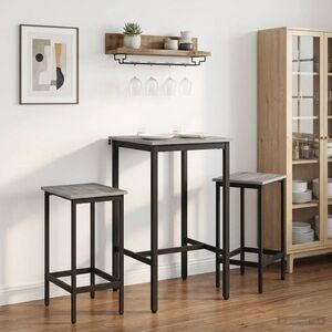 Imagine vidaXL Masă de bar 52 x 52 x 110 cm Lemn prelucrat Sonoma gri