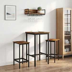 Imagine vidaXL Masă de bar 52 x 52 x 90 cm Lemn prelucrat Lemn vechi