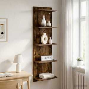 Imagine vidaXL Raft de perete Stejar fumuriu 30 x 15 x 100 cm Lemn prelucrat