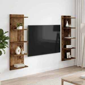 Imagine vidaXL Raft de perete 2 buc. Lemn vechi 30 x 15 x 100 cm