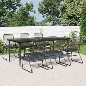 Imagine vidaXL Set mobilier de grădină, 7 piese, negru, ratan PVC