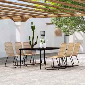 Imagine vidaXL Set de mobilier pentru grădină, 7 piese, stejar