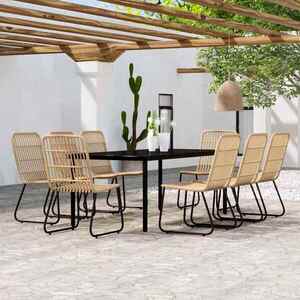 Imagine vidaXL Set de mobilier pentru grădină, 9 piese, stejar
