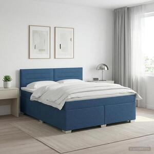 Imagine vidaXL Pat boxspring cu saltea albastru 140 x 200 cm Țesătură