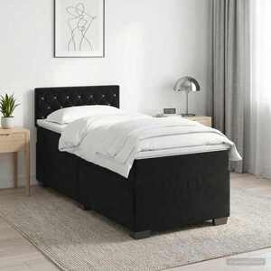 Imagine vidaXL Pat boxspring cu saltea cu headboard Negru 80 x 200 cm Catifea