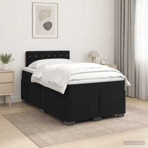 Imagine vidaXL Pat boxspring cu saltea cu headboard Negru 120 x 190 cm Catifea