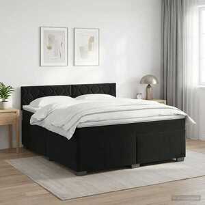 Imagine vidaXL Pat boxspring cu saltea cu headboard Negru 140 x 190 cm Catifea