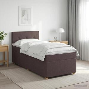 Imagine vidaXL Pat boxspring cu saltea Maro închis 80 x 200 cm Țesătură
