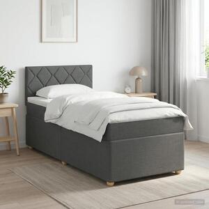 Imagine vidaXL Pat boxspring cu saltea Gri închis 80 x 200 cm Țesătură