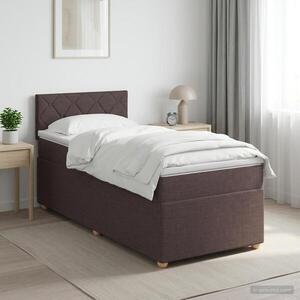 Imagine vidaXL Pat boxspring cu saltea Maro închis 80 x 200 cm Țesătură