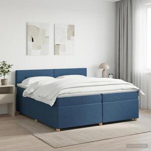 Imagine vidaXL Pat boxspring cu saltea albastru 200 x 200 cm Țesătură