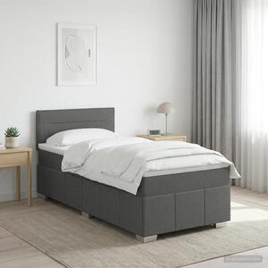 Imagine vidaXL Pat boxspring cu saltea Gri închis 80 x 200 cm Țesătură
