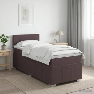 Imagine vidaXL Pat boxspring cu saltea Maro închis 90 x 200 cm Țesătură