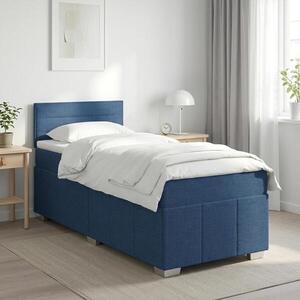 Imagine vidaXL Pat boxspring cu saltea albastru 100 x 200 cm Țesătură