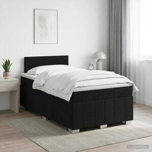 Imagine vidaXL Pat boxspring cu saltea Negru 120 x 190 cm Țesătură
