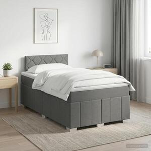 Imagine vidaXL Pat boxspring cu saltea Gri închis 120 x 190 cm Țesătură