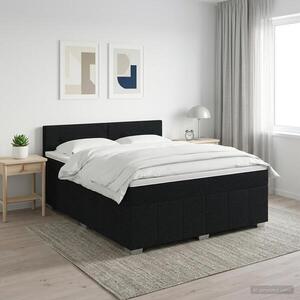 Imagine vidaXL Pat boxspring cu saltea Negru 160 x 200 cm Țesătură