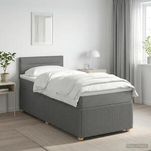 Imagine vidaXL Pat boxspring cu saltea Gri închis 80 x 200 cm Țesătură