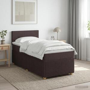 Imagine vidaXL Pat boxspring cu saltea Maro închis 80 x 200 cm Țesătură