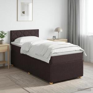 Imagine vidaXL Pat boxspring cu saltea Maro închis 80 x 200 cm Țesătură