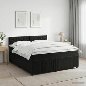 Imagine vidaXL Pat boxspring cu saltea cu headboard Negru 140 x 190 cm Catifea