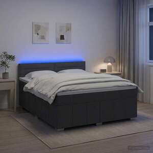 Imagine vidaXL Pat boxspring cu saltea Gri închis 140 x 190 cm Țesătură