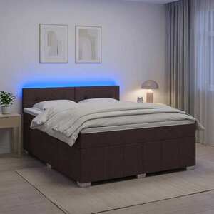 Imagine vidaXL Pat boxspring cu saltea Maro închis 140 x 200 cm Țesătură