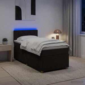 Imagine vidaXL Pat boxspring cu saltea Maro închis 80 x 200 cm Țesătură