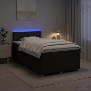 Imagine vidaXL Pat boxspring cu saltea Maro închis 120 x 190 cm Țesătură
