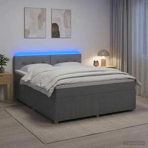 Imagine vidaXL Pat boxspring cu saltea Gri deschis 140 x 190 cm Țesătură