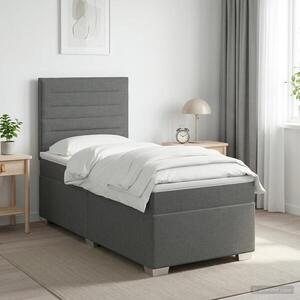 Imagine vidaXL Pat boxspring cu saltea Gri închis 80 x 200 cm Țesătură