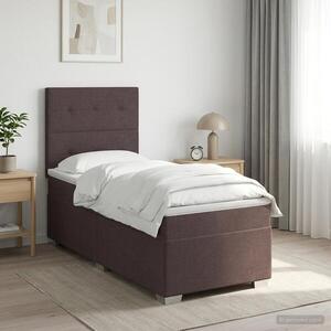 Imagine vidaXL Pat boxspring cu saltea Maro închis 80 x 200 cm Țesătură
