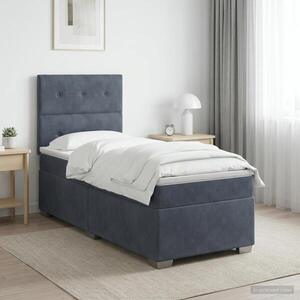 Imagine vidaXL Pat boxspring cu saltea Gri închis 80 x 200 cm Catifea